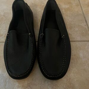 Chaps Black Leather Loafers